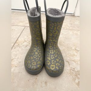 Glittered Cheetah Lined Rain-boots - Kids